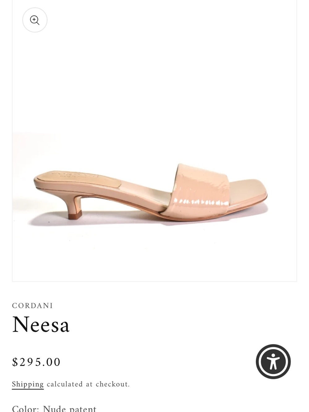 Cordani Neesa Nude Patent Slide Mule